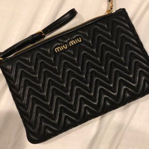 Miu Miu black matelasse wristlet - never used , brand new